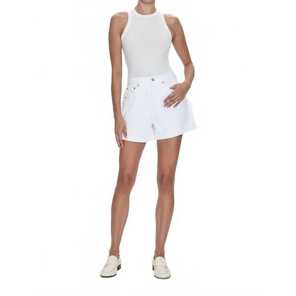 NEW PISTOLA saige high-rise shorts in polished white - Picture 5 of 6